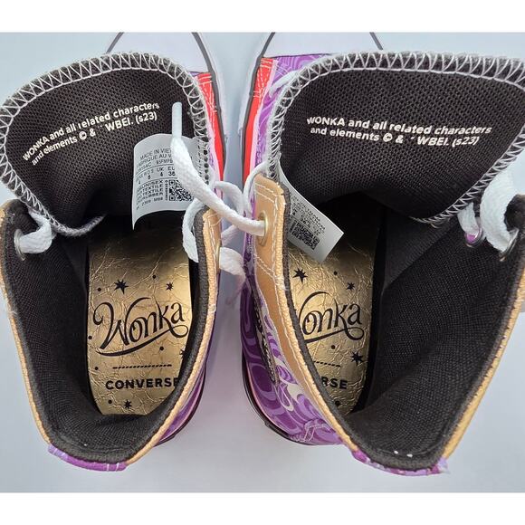 Converse Willy Wonka x Chuck Taylor All Star High Swirl Mens Sz 4 Womens Sz 6 - Picture 11 of 14